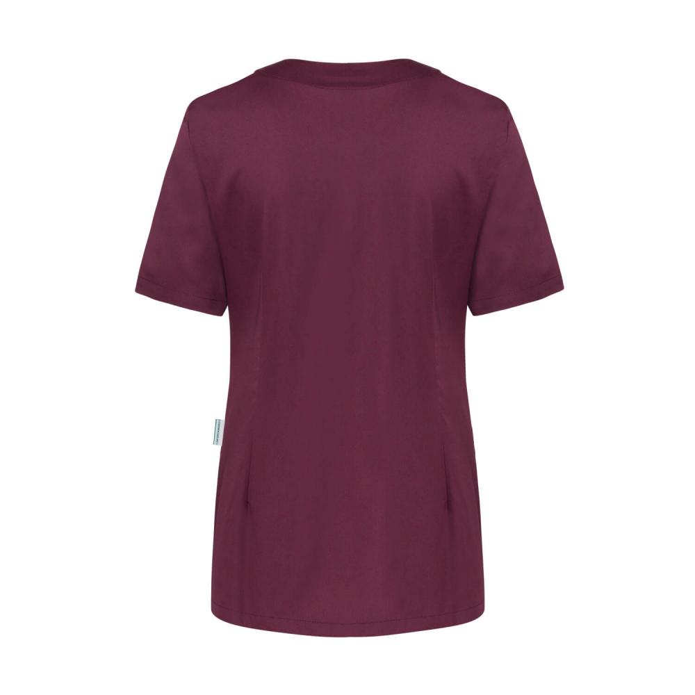 KARLOWSKY Essential | Damen Kurzarm-Kasack (aubergine) KS63